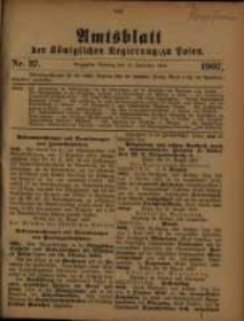Amtsblatt der K&ouml;niglichen Regierung zu Posen. 1907.09.10 Nro.37