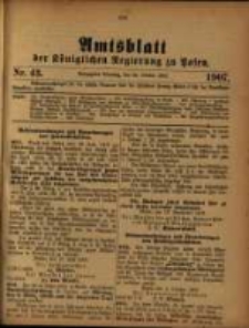 Amtsblatt der K&ouml;niglichen Regierung zu Posen. 1907.10.22 Nro.43
