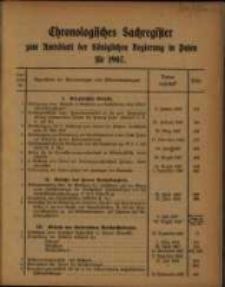 Chronologisches Sachregister zum Amtsblatt der K&ouml;niglichen Regierung zu Posen f&uuml;r 1907.