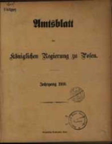 Amtsblatt der K&ouml;niglichen Regierung zu Posen. 1910.01.04 Nro.1