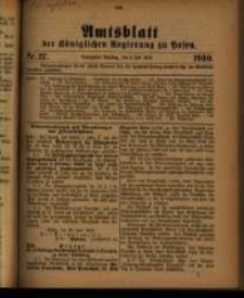 Amtsblatt der Königlichen Regierung zu Posen. 1910.07.05 Nro.27