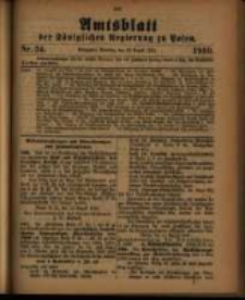 Amtsblatt der K&ouml;niglichen Regierung zu Posen. 1910.08.23 Nro.34