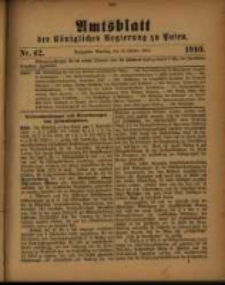 Amtsblatt der K&ouml;niglichen Regierung zu Posen. 1910.10.18 Nro.42