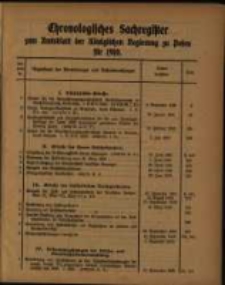 Chronologisches Sachregister zum Amtsblatt der Königlichen Regierung zu Posen für 1910