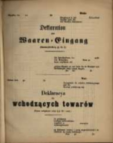 Deklaracya dla wchodzących towarów