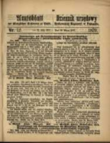Amtsblatt der Königlichen Regierung zu Posen. 1870.03.22 Nro.12