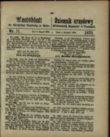 Amtsblatt der Königlichen Regierung zu Posen. 1870.08.02 Nro.31