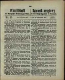 Amtsblatt der Königlichen Regierung zu Posen. 1870.10.25 Nro.43