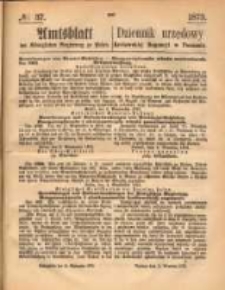 Amtsblatt der Königlichen Regierung zu Posen. 1873.09.11 Nro.37
