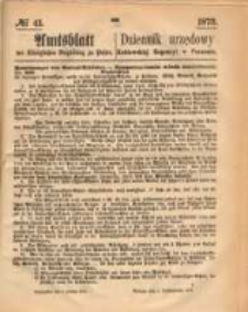 Amtsblatt der Königlichen Regierung zu Posen. 1873.10.09 Nro.41