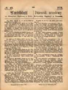 Amtsblatt der Königlichen Regierung zu Posen. 1873.10.23 Nro.43