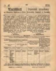 Amtsblatt der Königlichen Regierung zu Posen. 1873.11.20 Nro.47