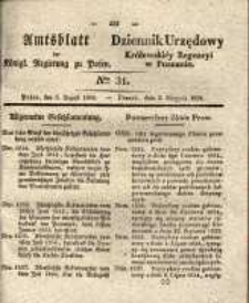 Amtsblatt der Königlichen Regierung zu Posen.1834.08.05 Nro.31