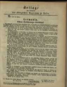Beilage zum Amtsblatt der Königlichen Regierung zu Posen
