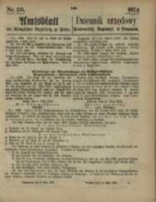 Amtsblatt der Königlichen Regierung zu Posen. 1874.05.14 Nr 20