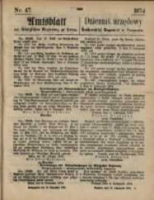 Amtsblatt der Königlichen Regierung zu Posen. 1874.11.19 Nr 47