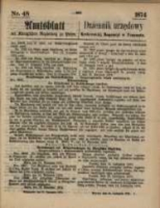 Amtsblatt der Königlichen Regierung zu Posen. 1874.11.26 Nr 48