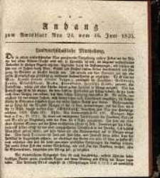 Anhang zum Amtsblatts Nro. 24. Vom 16. Juni 1835.