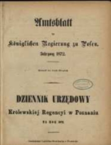 Amtsblatt der Königlichen Regierung zu Posen. 1872.01.02 Nro.1