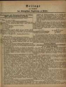 Beilage zum Amtsblatt der Königlichen Regierung Posen