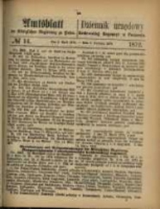 Amtsblatt der Königlichen Regierung zu Posen. 1872.04.02 Nro.14
