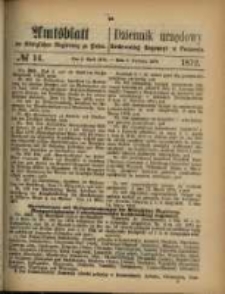 Amtsblatt der Königlichen Regierung zu Posen. 1872.04.02 Nro.14