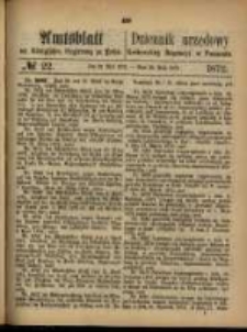 Amtsblatt der Königlichen Regierung zu Posen. 1872.05.28 Nro.22