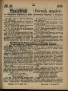 Amtsblatt der Königlichen Regierung zu Posen. 1872.08.15 Nro.33