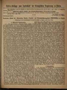 Extra=Beilage zum Amtsblatt der Königlichen Regierung zu Posen