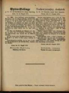 Nadzwyczajny dodatek do Nr. 35. Dziennika urzęd. Król. Regencyi, dnia 29. Sierpnia 1872
