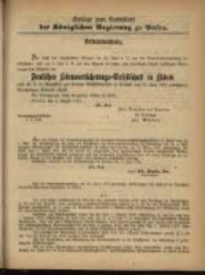 Beilage zum Amtsblatt der Königlichen Regierung zu Posen