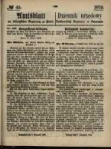 Amtsblatt der Königlichen Regierung zu Posen. 1872.11.07 Nro.45