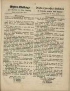 Extra=Beilage zum Amtsblatt der Königl. Regierung. Posen, den 26 März 1874.