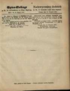 Extra=Beilage zu Nr. 34 des Amtsblattes der Königl. Regierung. Posen, den 20. August 1874