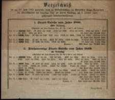Verzeichniss der am 18. Juni 1864 ... am Januar 1865 ...