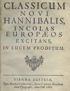 Classicum novi Hannibalis, incolas Europaeos excitans, in lucem proditum