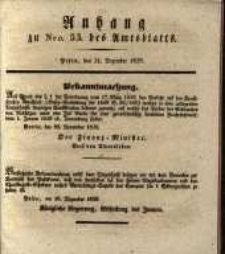 Anhang zu Nro 53 des Amtsblattes. Posen, den 31. Dezember 1839