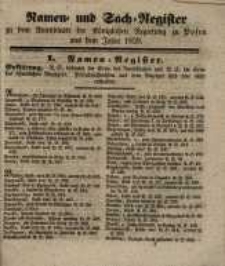 Namen- und Sach- Register zum Amtsblatte der Königlichen Regierung zu Posen aus dem Jahre 1839