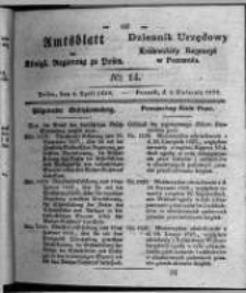 Amtsblatt der K&ouml;niglichen Regierung zu Posen. 1828.04.01 Nro.14