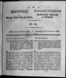 Amtsblatt der K&ouml;niglichen Regierung zu Posen. 1828.04.15 Nro.16