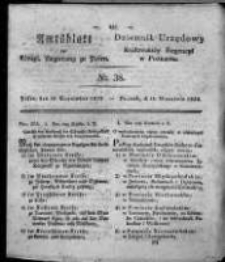 Amtsblatt der K&ouml;niglichen Regierung zu Posen. 1828.09.16 Nro. 38