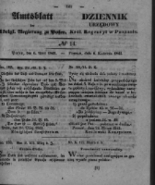 Amtsblatt der Königlichen Regierung zu Posen. 1841.04.04 Nro.14