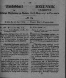 Amtsblatt der Königlichen Regierung zu Posen. 1841.04.11 Nro.15