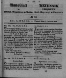 Amtsblatt der K&ouml;niglichen Regierung zu Posen. 1841.06.15 Nro.24