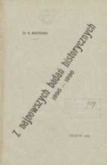 Z najnowszych badań historycznych: 1895-1898