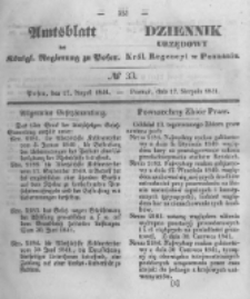 Amtsblatt der Königlichen Regierung zu Posen. 1841.08.17 Nro.33