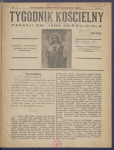 Tygodnik Kościelny Parafji św. Jana Chrzciciela 1931.09.06 R.1 Nr1