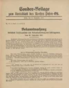 Kreis-Blatt des Kreises Posen-Ost 1917.09.29 Sonder Beilage