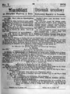 Amtsblatt der K&ouml;niglichen Regierung zu Posen. 1876.02.16 Nro.7