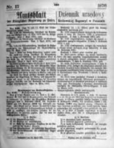 Amtsblatt der K&ouml;niglichen Regierung zu Posen. 1876.04.26 Nro.17